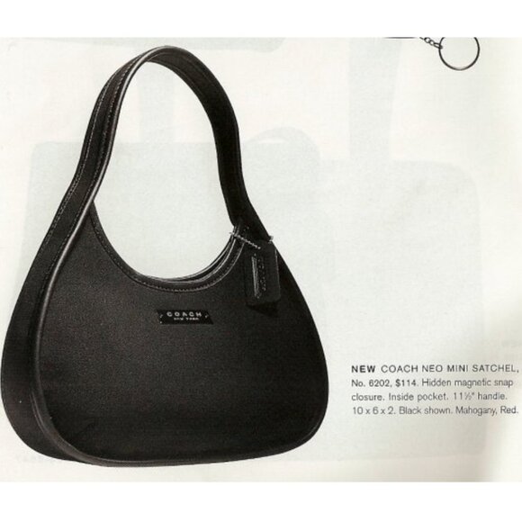 Coach Vintage - Ergo Neo Mini Satchel 6202 in Black - Nylon + Leather Construct - Picture 4 of 9